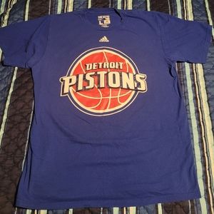 Adidas large blue Detroit Pistons shirt